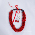 Woven 6-Stranded Lopa Necklace W/kukui Nuts